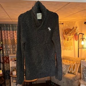 Grey turtleneck wool sweater